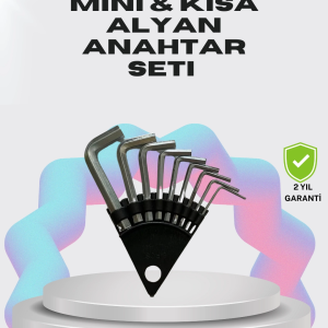 9 Parça Kısa Tip Alyan Seti Isıl İşlemli Profesyonel Kullanım