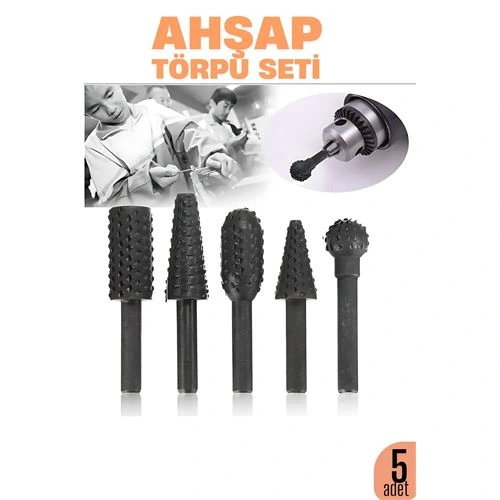 Ahşap Oyma Törpü Seti –5'li Matkap Ucuna Şekillendirme Takımı 722470