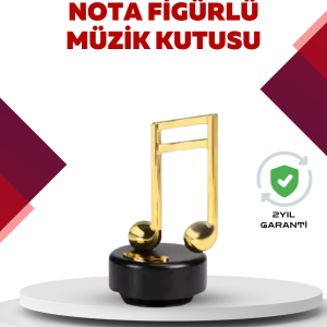 Altın Nota Temalı Müzik Kutusu  Müzikli Hediyelik