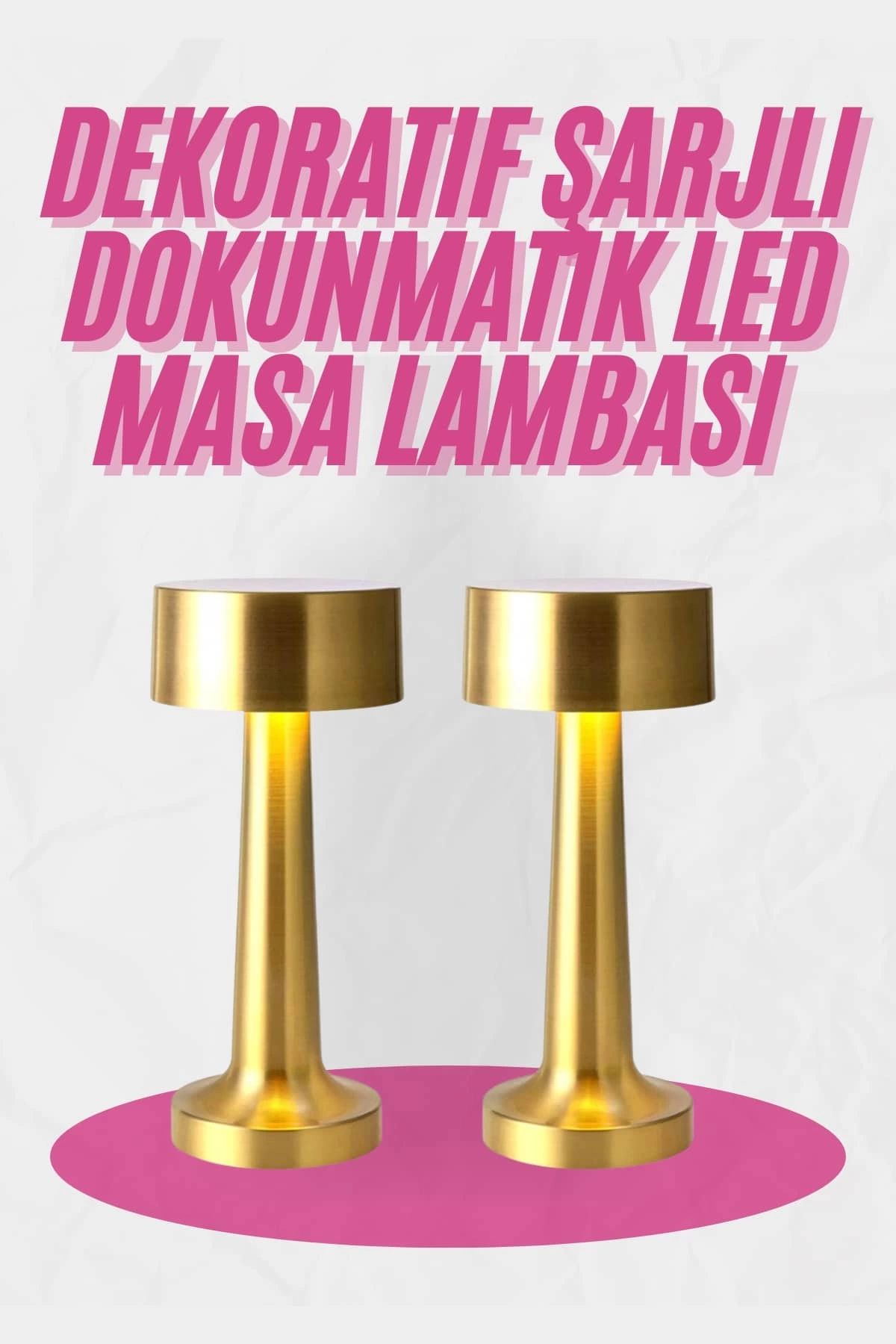 Altın Rengi Masa ve Gece Lambası Dokunmatik Şarjlı Masa Lambası 1 Altın Rengi Masa ve Gece Lambası Dokunmatik Şarjlı Masa Lambası