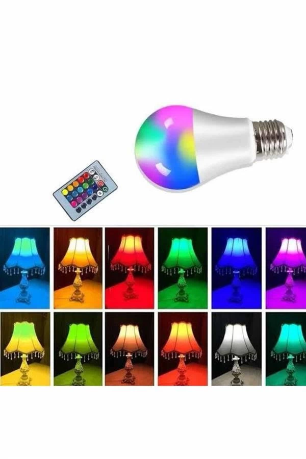Ambiyans Aydınlatma RGB Led Lamba Kumandalı Renk Değiştirebilen 1 Ambiyans Aydınlatma RGB Led Lamba Kumandalı Renk Değiştirebilen