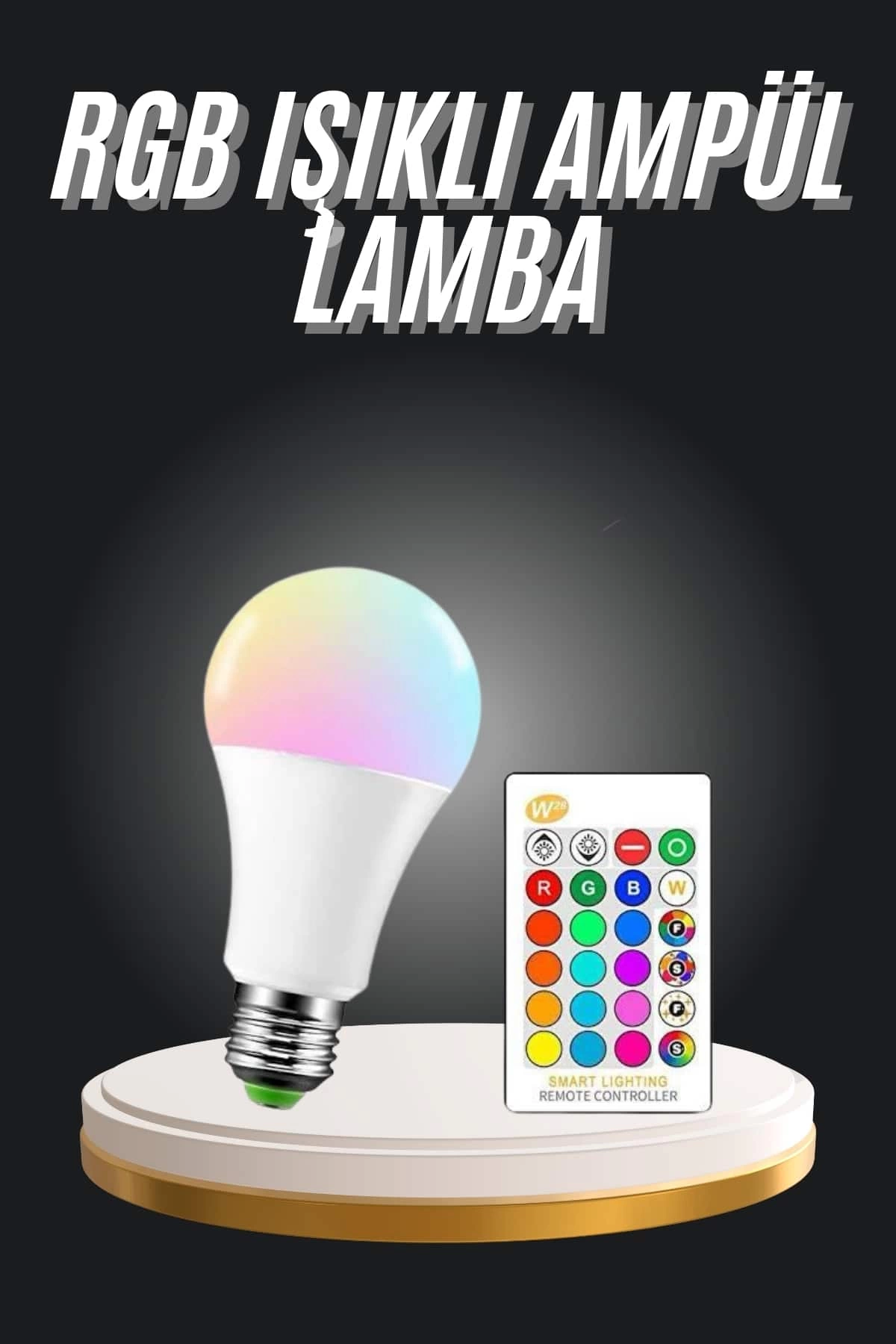 Ambiyans Aydınlatma RGB Led Lamba Kumandalı Renk Değiştirebilen 1 Ambiyans Aydınlatma RGB Led Lamba Kumandalı Renk Değiştirebilen