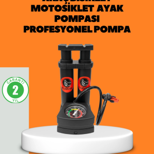 Ayaklı Bisiklet Pompası Basınç Göstergeli Çok Amaçlı