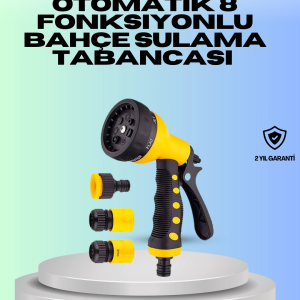 Ayarlanabilir Basınçlı 8 Modlu Bahçe Sulama Tabancası Hortum Aparatı