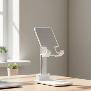 Ayarlanabilir Ergonomik Katlanabilir Masaüstü Telefon Tutucu Beyaz