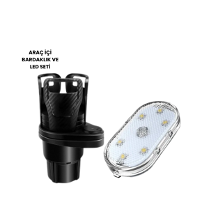Bardak Tutucu ve Manyetik LED Ambiyans Işığı 2’li Set