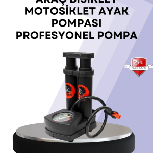 Basınç Saatli Ayak Pompası Bisiklet ve Araç Uyumlu