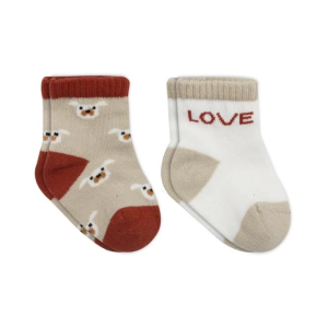 2'Li Love Dog Penye Soket Çorap 10118 Bej