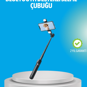 Bluetooth Işıklı Uzaktan Kumandalı Selfie Çubuğu – 130 cm Yükseklik