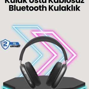 Bluetooth V5.0 Kablosuz Kulak Üstü Kulaklık | Katlanabilir, Mikro USB Girişli
