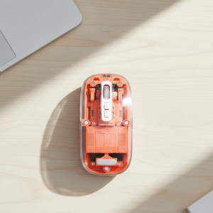 Bluetooth ve USB Destekli Kablosuz Şeffaf Mouse Sessiz Kullanım