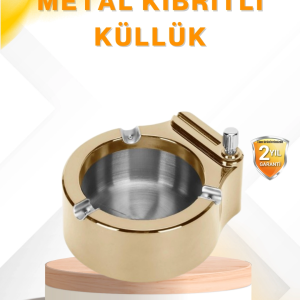 Çakmak Entegreli Küllük Yeniden Doldurulabilir Metal Gövde