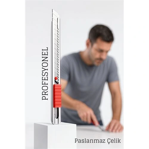 Çelik Maket Bıçağı - İnce Tip Maket Bıçağı Dayanıklı ve Keskin Profesyonel 722409