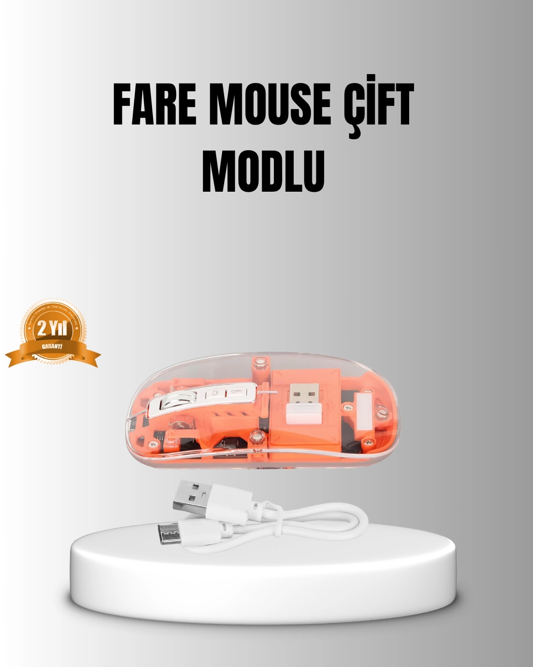 Çift Modlu Kablosuz Bluetooth 5.0 + 2.4GHz Mouse – 3 Cihaz Bağlantılı, Hızlı Geçiş Düğmeli 1 Çift Modlu Kablosuz Bluetooth 5.0 + 2.4GHz Mouse – 3 Cihaz Bağlantılı, Hızlı Geçiş Düğmeli