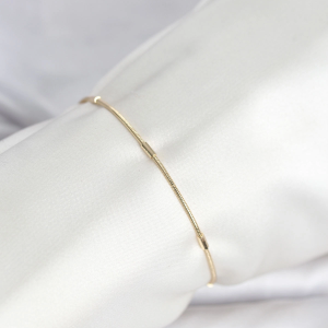 CM 14K Gold Renk Barlı Yılan Zincir Model Kadın Bileklik