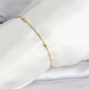 CM 14K Gold Renk Burgu Topçuk Model Kadın Bileklik