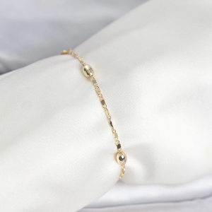CM 14K Gold Renk Damla Topçuk Model Kadın Bileklik