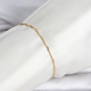 CM 14K Gold Renk Ezme Burgu Zincir Model Kadın Bileklik