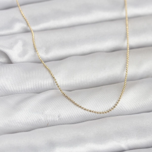 CM 14K Gold Renk İnce Top Zincirli 60 cm Kadın Kolye