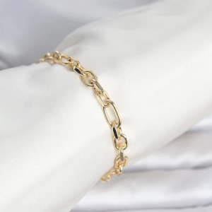 CM 14K Gold Renk Kalın Zincir Model Kadın Bileklik