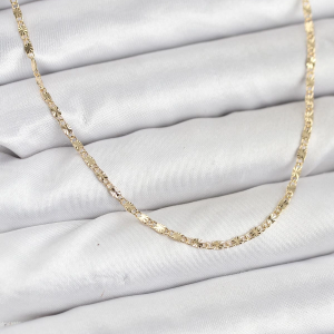 CM 14K Gold Renk Lazer İnce Zincirli Kadın Kolye