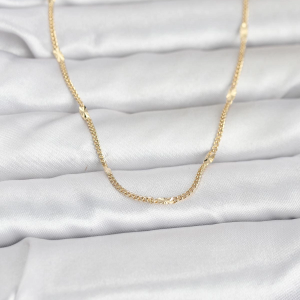 CM 14K Gold Renk Lazer Puntalı Model 60 cm Kadın Kolye