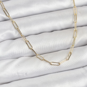 CM 14K Gold Renk Pirinç Ataç Zincir Kadın Kolye