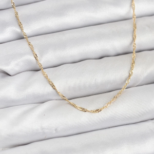 CM 14K Gold Renk Pirinç Ezme Burgu Model Kadın Kolye