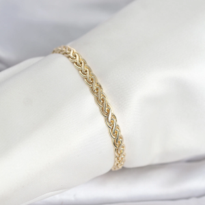 CM 14K Gold Renk Sarmal Zincir Model Kadın Bileklik