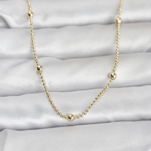 CM 14K Gold Renk Top Zincir 60 cm Kadın Kolye