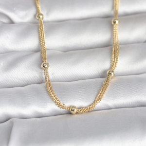 CM 14K Gold Renk Topçuk Model 60 cm Kadın Kolye