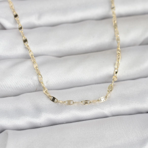 CM 14K Gold Renk Yassı Gemici Zincir Model 60 cm Kadın Kolye