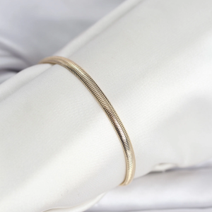 CM 14K Gold Renk Yassı Yılan Zincir Model Kadın Bileklik