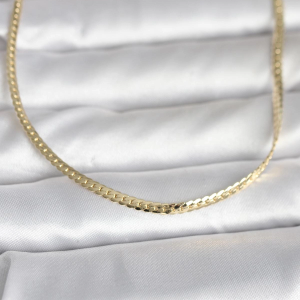 CM 14K Gold Renk Yassı Zincir Model 45 cm Kadın Kolye