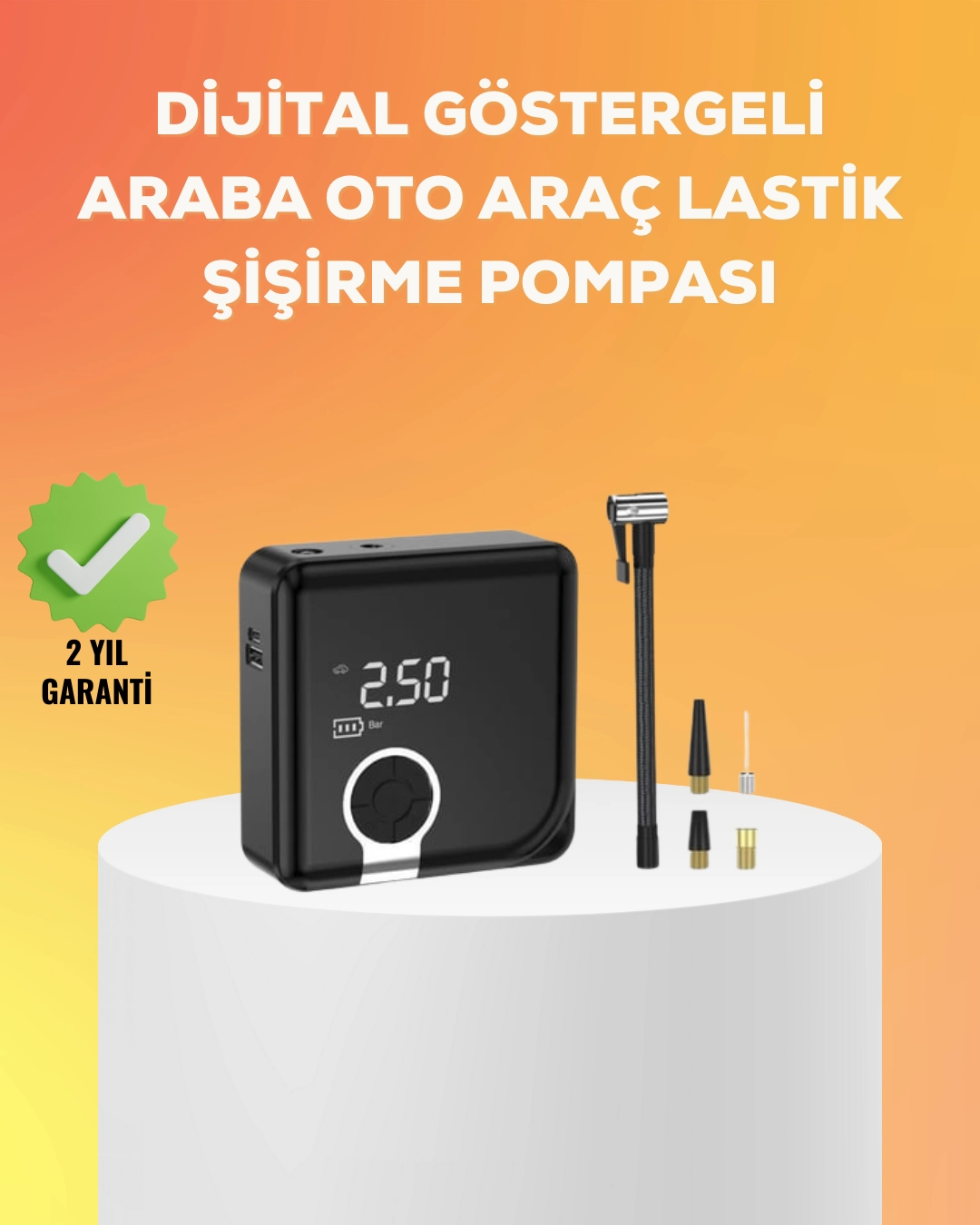 Çok Fonksiyonlu Akıllı Lastik Şişirme Cihazı 1 Çok Fonksiyonlu Akıllı Lastik Şişirme Cihazı