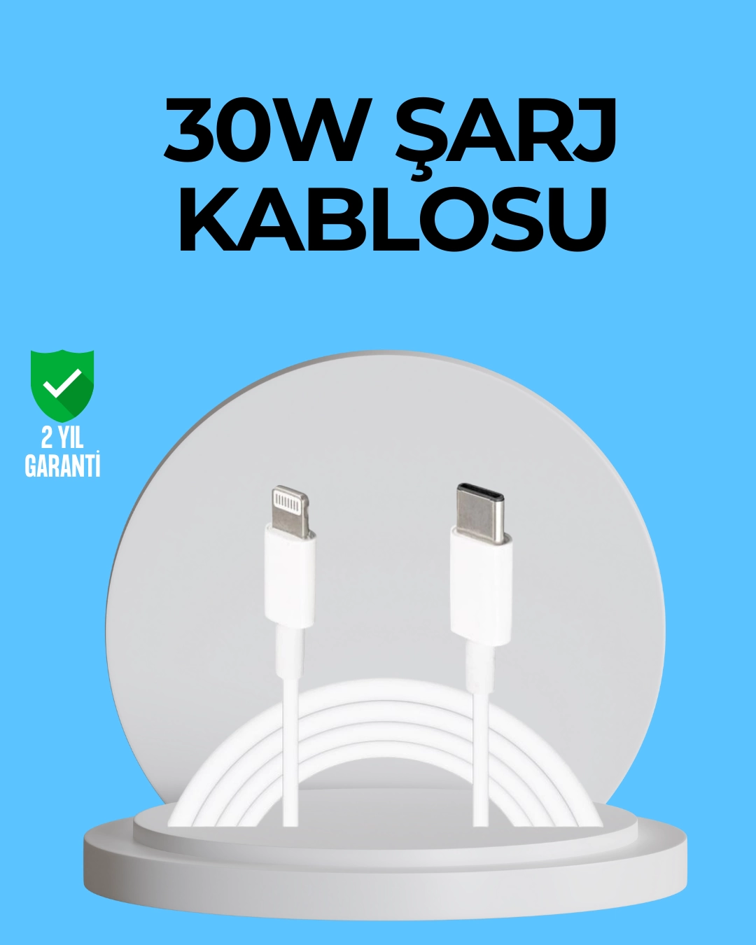 Dayanıklı TPE Lightning Kablo – 30W Hızlı Şarj ve Veri Transferi 1 Dayanıklı TPE Lightning Kablo – 30W Hızlı Şarj ve Veri Transferi