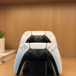 Dekoratif Siyah İkili Gamepad Standı 7x18 cm
