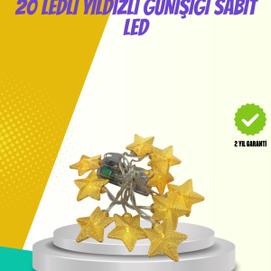 Dekoratif Yıldız Led Aydınlatma 20 Ledli 5 Metre Günışığı