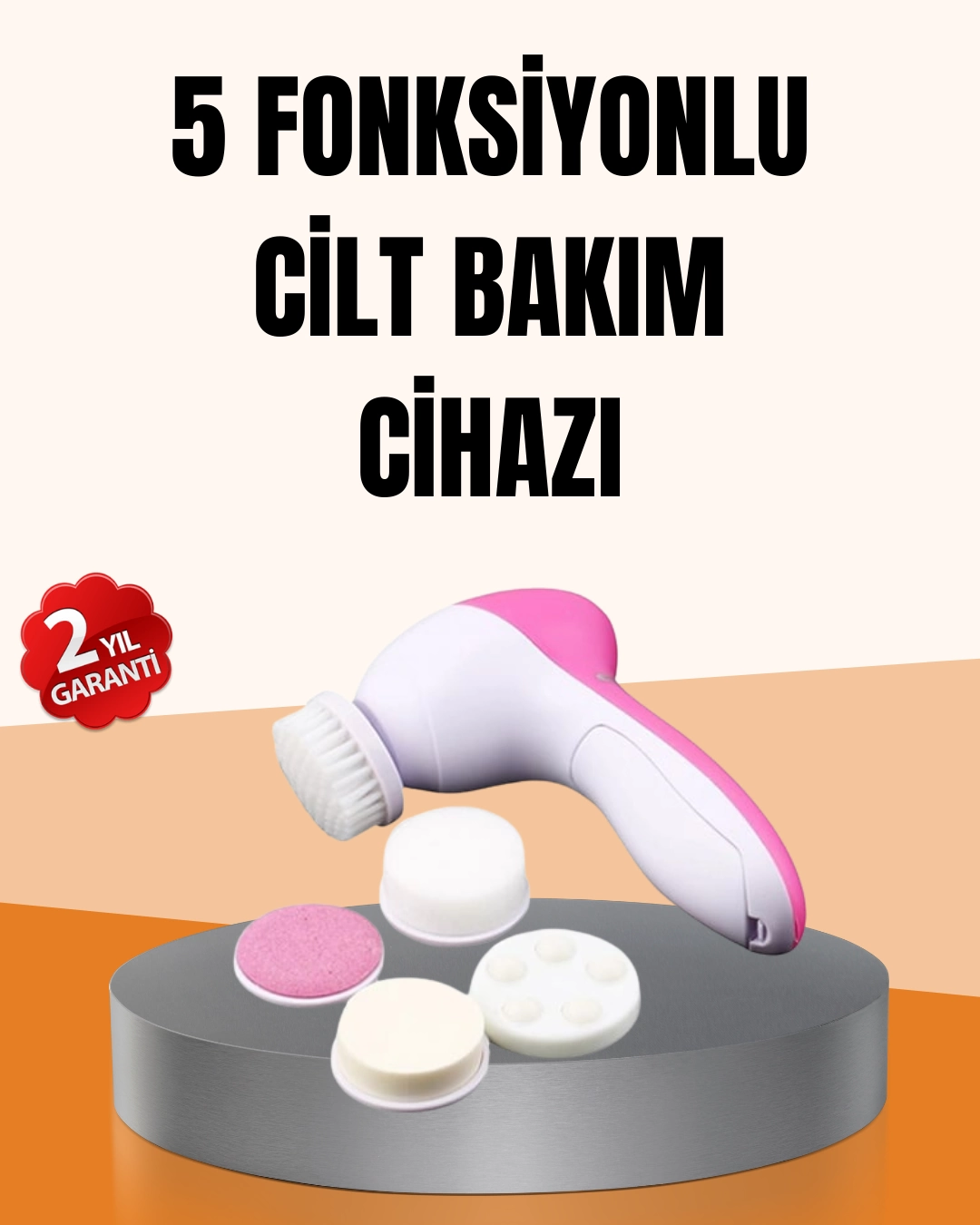 Derin Temizleme ve Masaj İçin 5 Başlıklı Yüz Cilt Bakım Aleti 1 Derin Temizleme ve Masaj İçin 5 Başlıklı Yüz Cilt Bakım Aleti