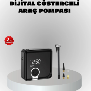 Dijital Ekranlı Şarjlı Hava Kompresörü 150 PSI Güçlü Motorlu