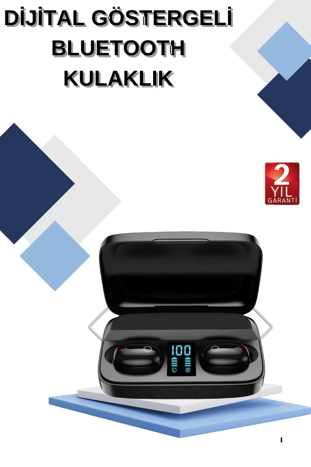 Dijital Göstergeli Bluetooth Kulaklık Kablosuz TWS Stereo Bluetooth 5.0 1 Dijital Göstergeli Bluetooth Kulaklık Kablosuz TWS Stereo Bluetooth 5.0