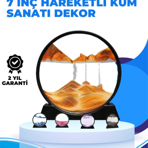 Döndürülebilir Dinamik Kum Tablosu – Stres Giderici, Yüksek Kaliteli Cam ve Doğal Kum ile Sanatsal Masa Dekoru