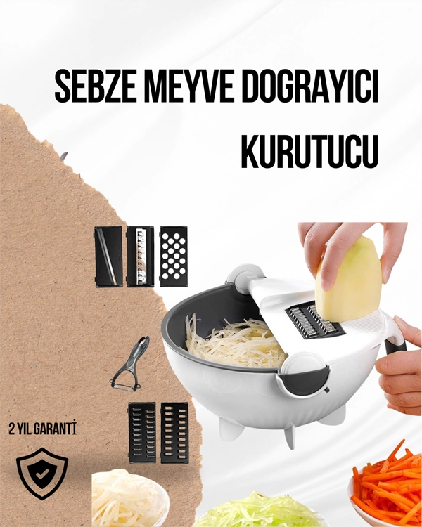 Döner Mekanizmalı Rende Bıçaklı Sebze Dilimleyici Seti 1 Döner Mekanizmalı Rende Bıçaklı Sebze Dilimleyici Seti