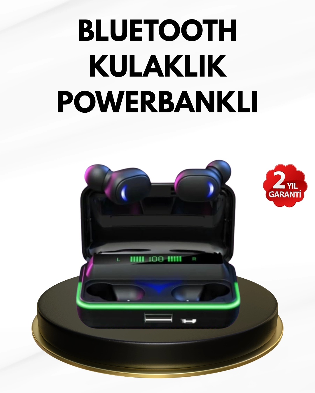 E10 Kablosuz Bluetooth Kulaklık – 3D Ses, Powerbank Şarj Kutusu 1 E10 Kablosuz Bluetooth Kulaklık – 3D Ses, Powerbank Şarj Kutusu