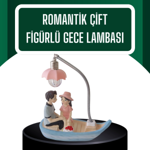 El Ele Tutuşan Çift Figürlü Dekoratif Gece Lambası Romantik Tasarım