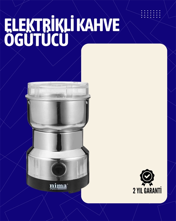 Elektrikli Sessiz Kahve Öğütücü | Çok Fonksiyonlu, 200W, AB Fişli, Kolay Temizlenir 1 Elektrikli Sessiz Kahve Öğütücü | Çok Fonksiyonlu, 200W, AB Fişli, Kolay Temizlenir