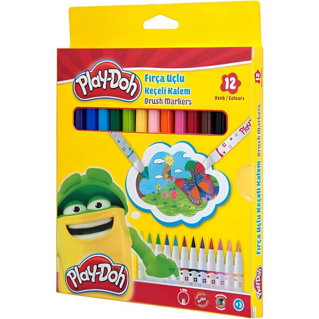 Fırça Uçlu Keçeli Kalem 12'li