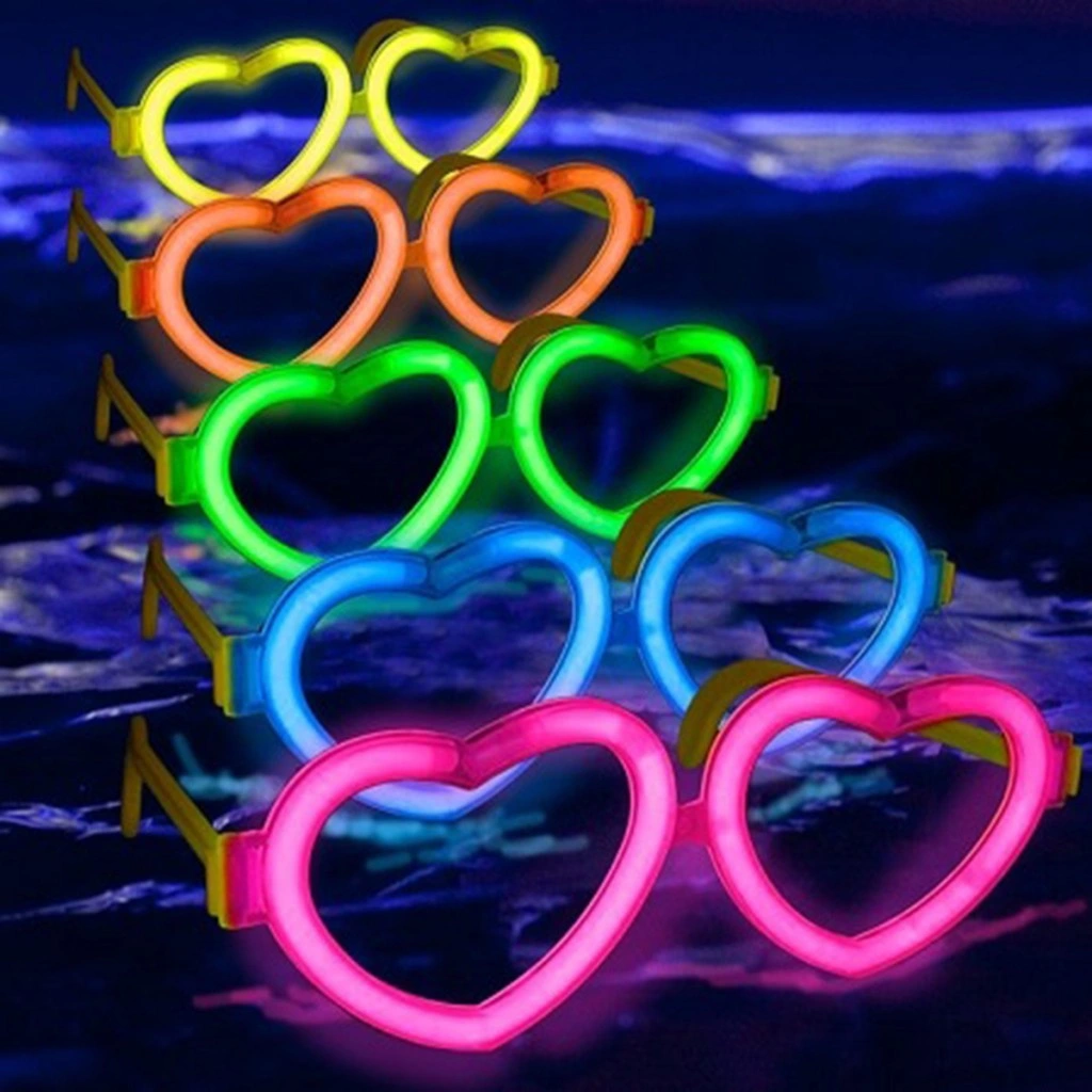 Glow Kalpli Fosforlu Gözlük 6’lı Renkli Set – Neon Parti