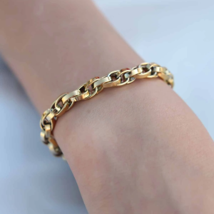Gold Renk 316L Çelik Zincir Kadın Bileklik