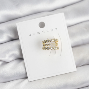Gold Renk Zirkon Taşlı Pirinç Kıkırdak Earcuff Küpe